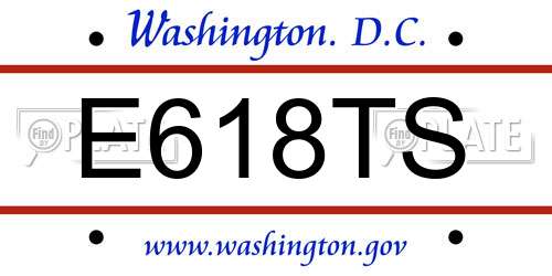 E618TS District Of Columbia License Plate