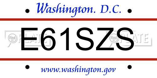 E61SZS District Of Columbia License Plate