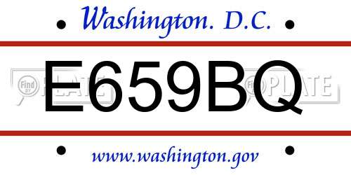 E659BQ District Of Columbia License Plate