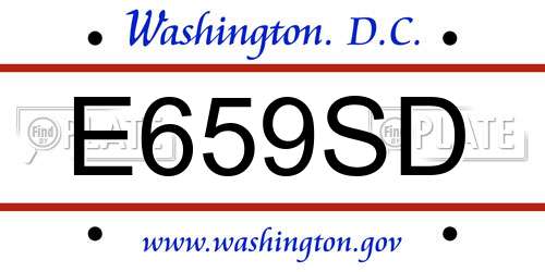 E659SD District Of Columbia License Plate