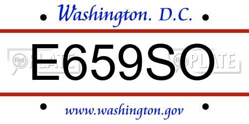 E659SO District Of Columbia License Plate
