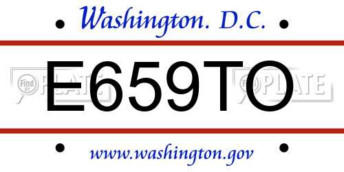 E659TO District Of Columbia License Plate