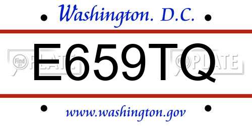 E659TQ District Of Columbia License Plate