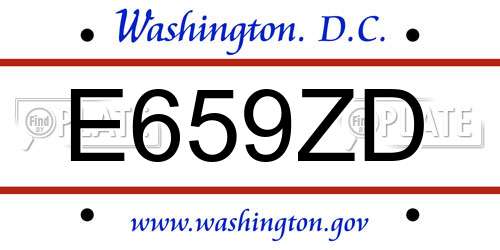 E659ZD District Of Columbia License Plate
