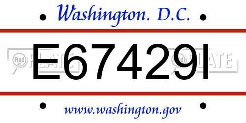 E67429I District Of Columbia License Plate