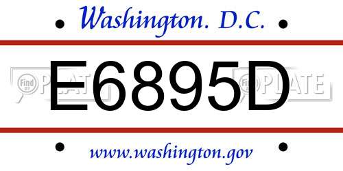 E6895D District Of Columbia License Plate