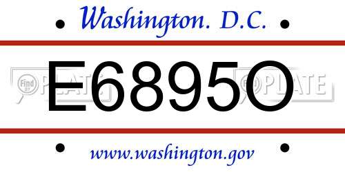 E6895O District Of Columbia License Plate