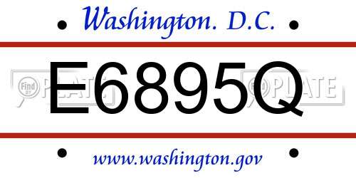 E6895Q District Of Columbia License Plate
