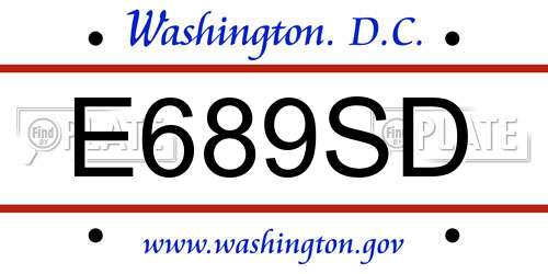 E689SD District Of Columbia License Plate