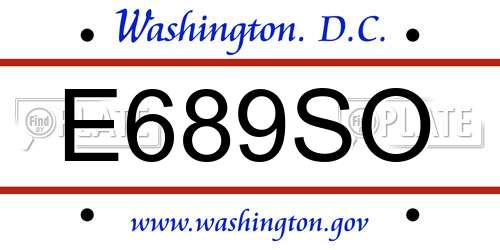 E689SO District Of Columbia License Plate