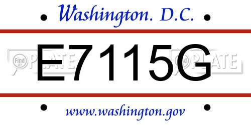 E7115G District Of Columbia License Plate