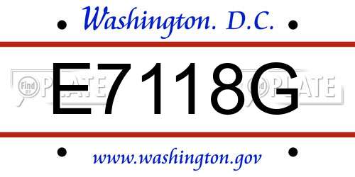 E7118G District Of Columbia License Plate
