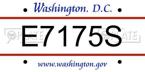 E7175S District Of Columbia License Plate