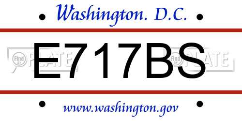 E717BS District Of Columbia License Plate