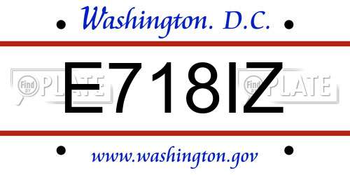 E718IZ District Of Columbia License Plate