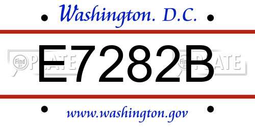 E7282B District Of Columbia License Plate