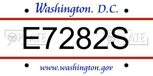 E7282S District Of Columbia License Plate