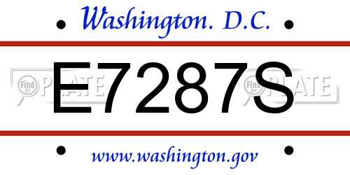 E7287S District Of Columbia License Plate