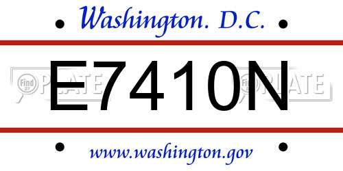 E7410N District Of Columbia License Plate