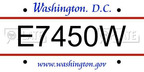 E7450W District Of Columbia License Plate