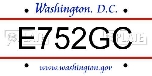 E752GC District Of Columbia License Plate