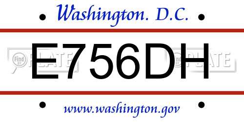 E756DH District Of Columbia License Plate