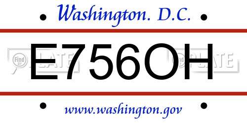 E756OH District Of Columbia License Plate