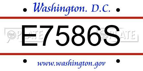 E7586S District Of Columbia License Plate