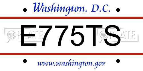 E775TS District Of Columbia License Plate