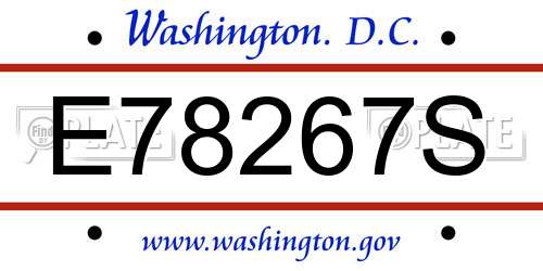E78267S District Of Columbia License Plate