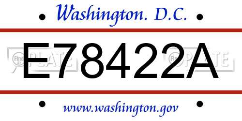 E78422A District Of Columbia License Plate