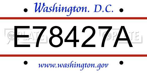 E78427A District Of Columbia License Plate