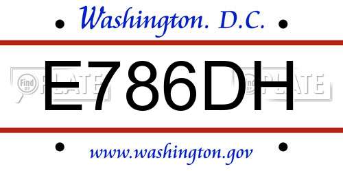 E786DH District Of Columbia License Plate