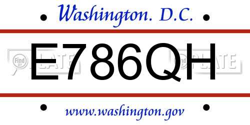 E786QH District Of Columbia License Plate