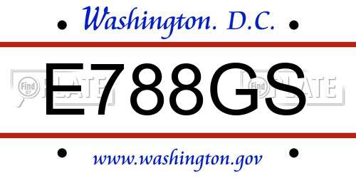 E788GS District Of Columbia License Plate