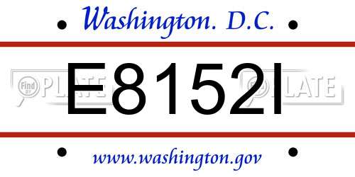 E8152I District Of Columbia License Plate