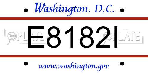 E8182I District Of Columbia License Plate