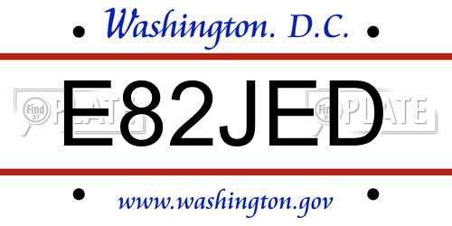 E82JED District Of Columbia License Plate