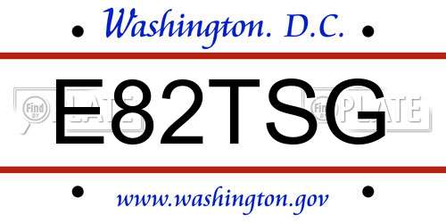 E82TSG District Of Columbia License Plate
