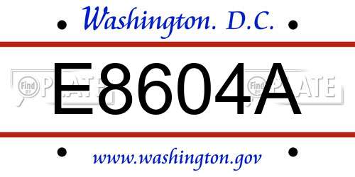 E8604A District Of Columbia License Plate
