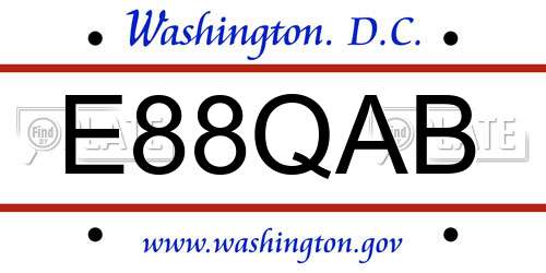 E88QAB District Of Columbia License Plate