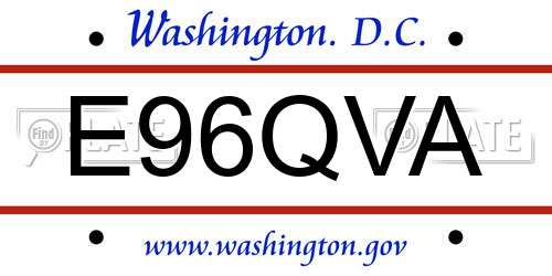 E96QVA District Of Columbia License Plate