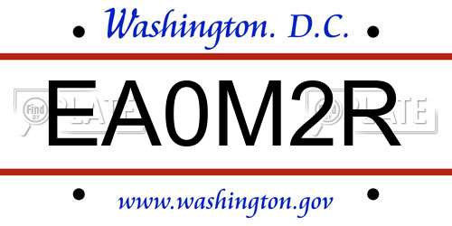 EA0M2R District Of Columbia License Plate