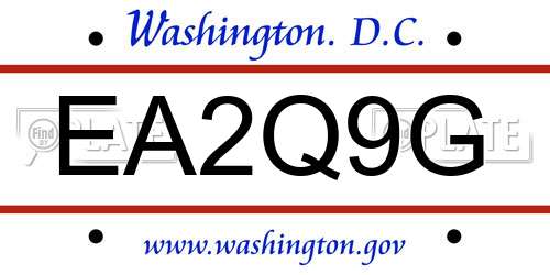 EA2Q9G District Of Columbia License Plate