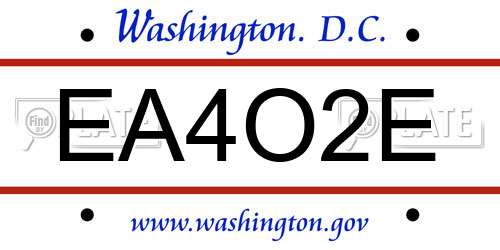 EA4O2E District Of Columbia License Plate