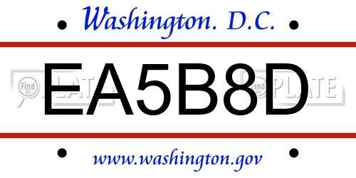 EA5B8D District Of Columbia License Plate