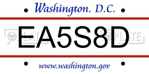 EA5S8D District Of Columbia License Plate