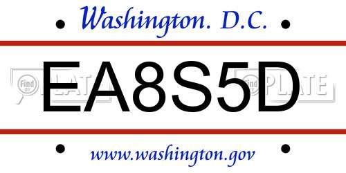 EA8S5D District Of Columbia License Plate