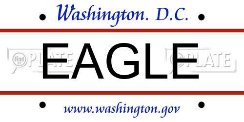 EAGLE District Of Columbia License Plate
