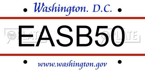 EASB50 District Of Columbia License Plate